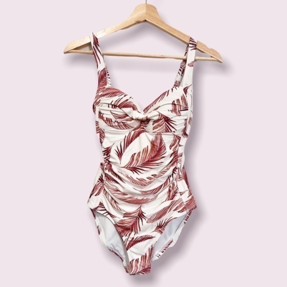 Niptuck one piece floral tropical boho prints pink swimsuit US 4